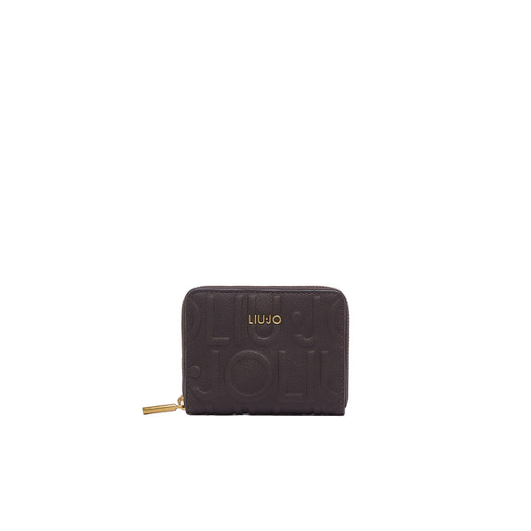 Portafoglio piccolo Donna con logo embossed Marrone scuro