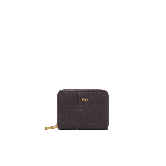 Portafoglio piccolo Donna con logo embossed Marrone scuro