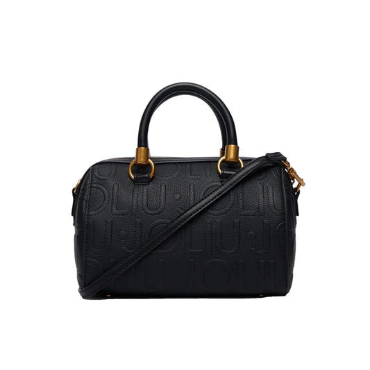 Borsa a mano Donna con logo a rilievo Nero retro