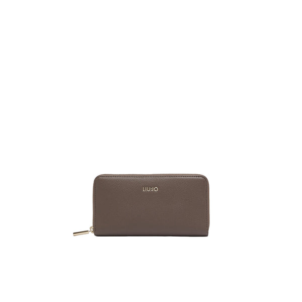 Portafoglio grande Donna con zip Marrone