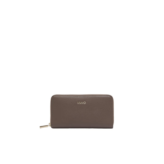 Portafoglio grande Donna con zip Marrone