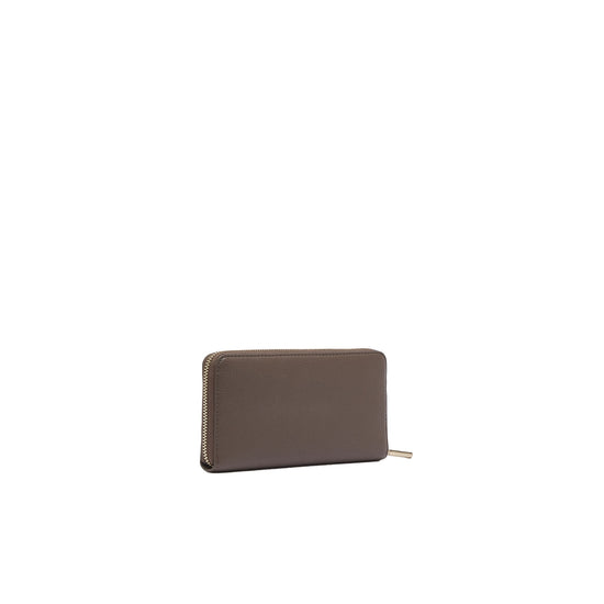 Portafoglio grande Donna con zip Marrone retro