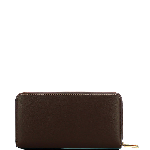 Portafoglio Donna in similpelle marrone scuro retro