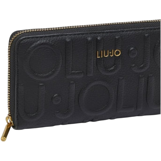 Portafoglio grande Donna con logo a rilievo Nero