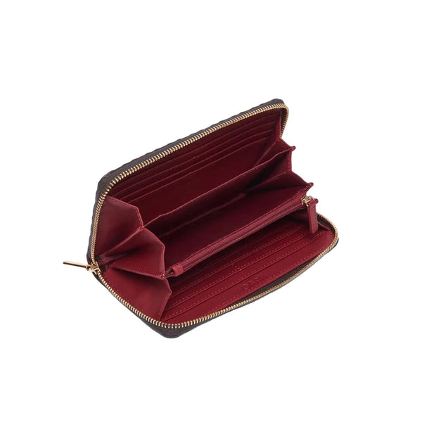 Portafoglio grande Donna logo debossed Marrone scuro interno