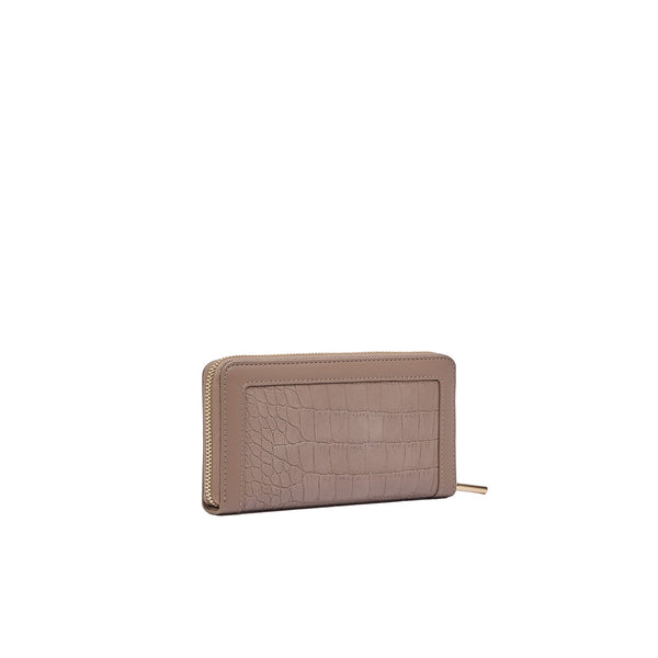 Portafoglio grande Donna effetto cocco beige retro