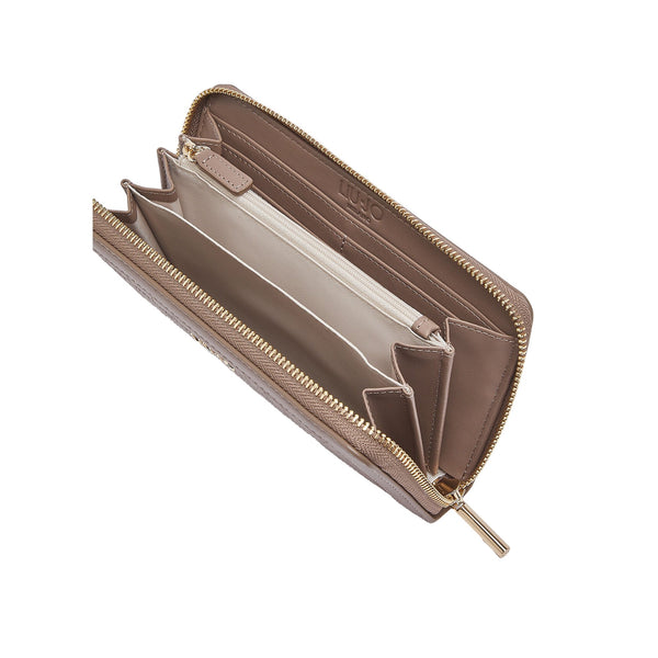 Portafoglio grande Donna effetto cocco beige interno
