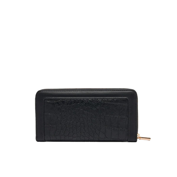 Portafoglio grande Donna effetto cocco nero retro