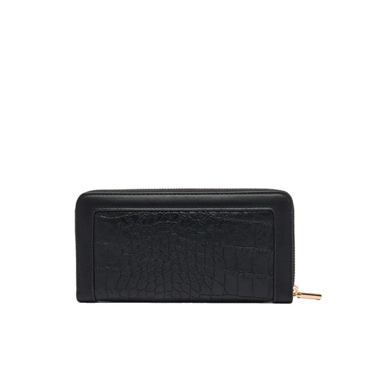 Portafoglio grande Donna effetto cocco nero retro