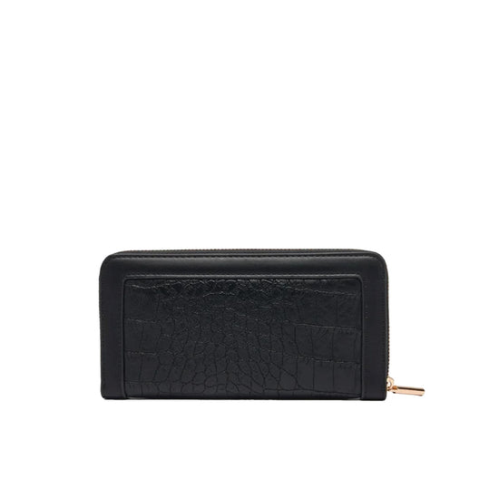 Portafoglio grande Donna effetto cocco nero retro