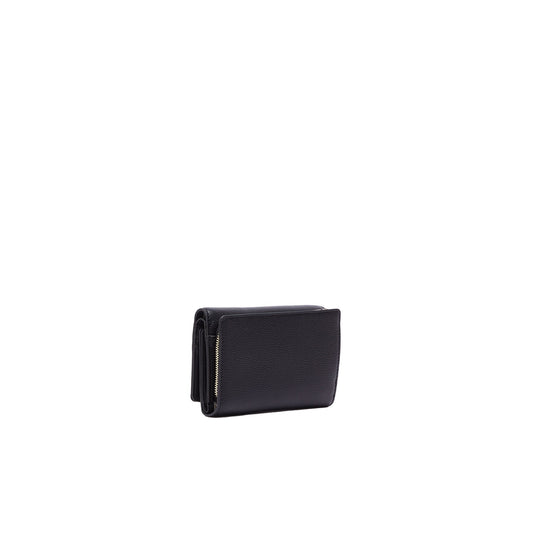 Portafoglio Donna con bottone e zip Nero retro