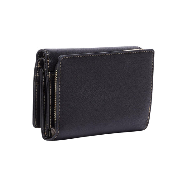 Portafoglio Donna dal design pieghevole nero retro