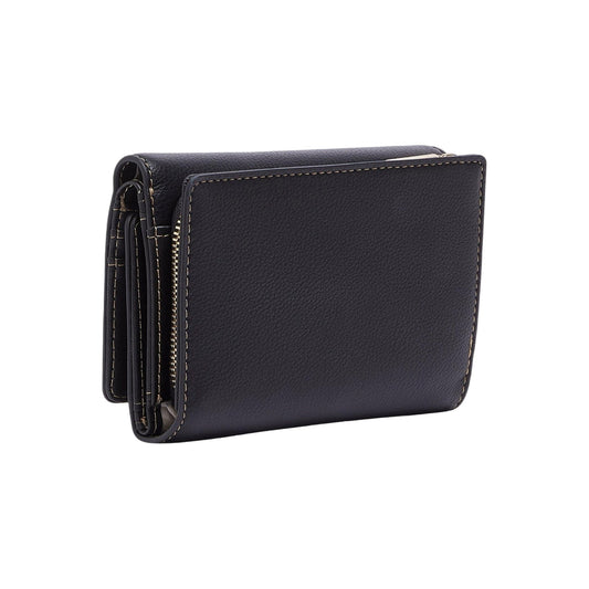 Portafoglio Donna dal design pieghevole nero retro
