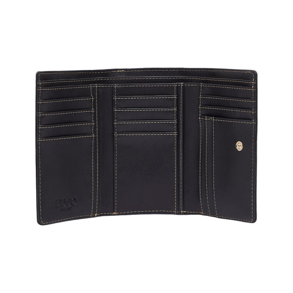 Portafoglio Donna dal design pieghevole nero interno
