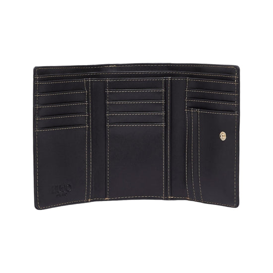 Portafoglio Donna dal design pieghevole nero interno