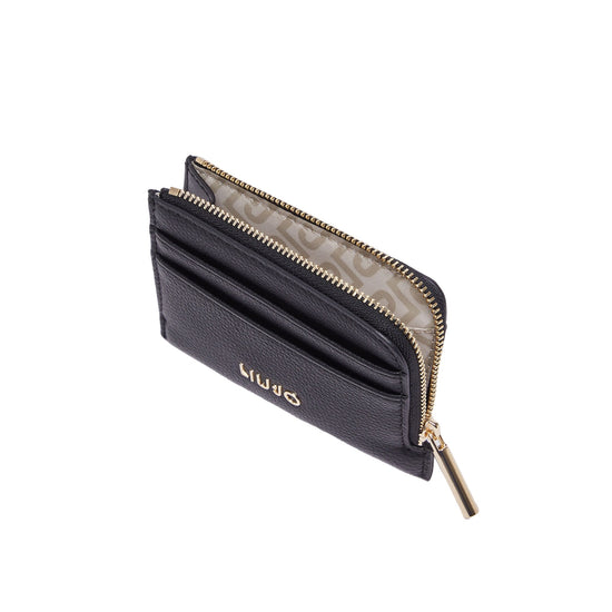 Portacarte Donna con zip Nero interno