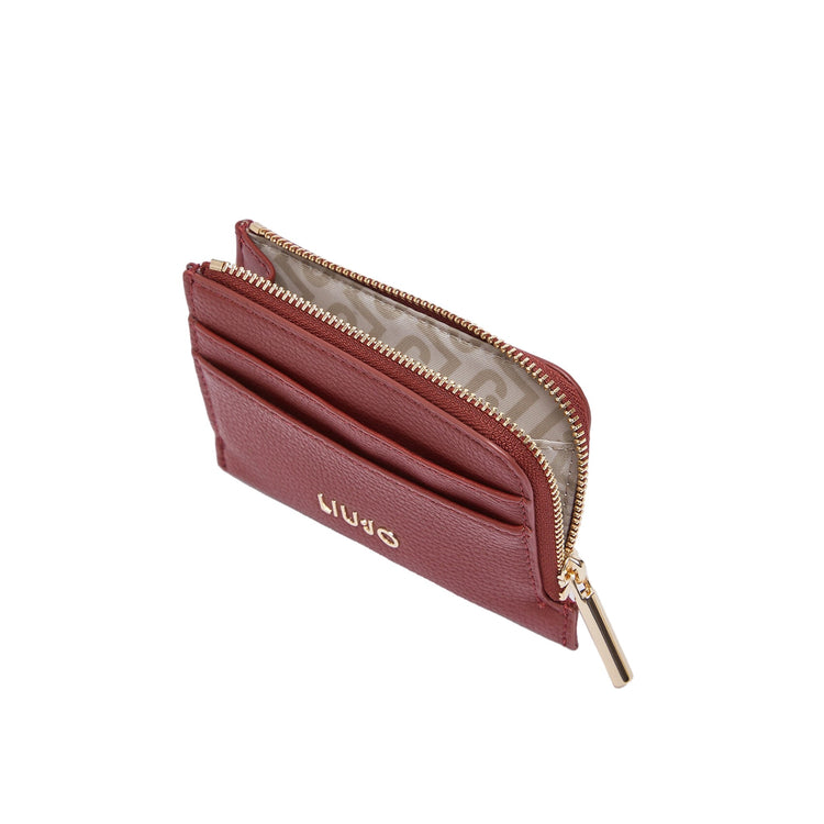 Portacarte Donna con zip Rosso