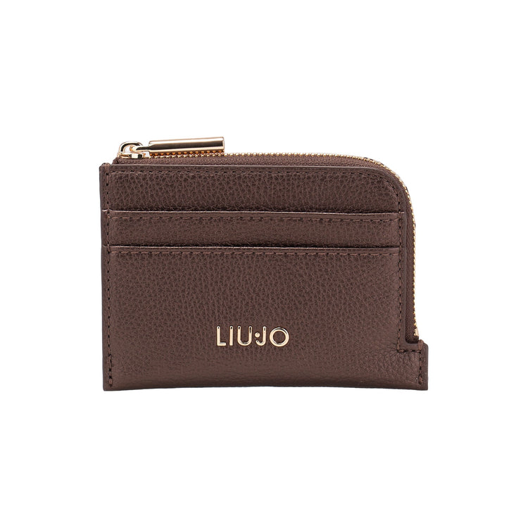 Portacarte Donna con zip Marrone