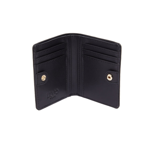 Portacarte Donna con bottone Nero interno