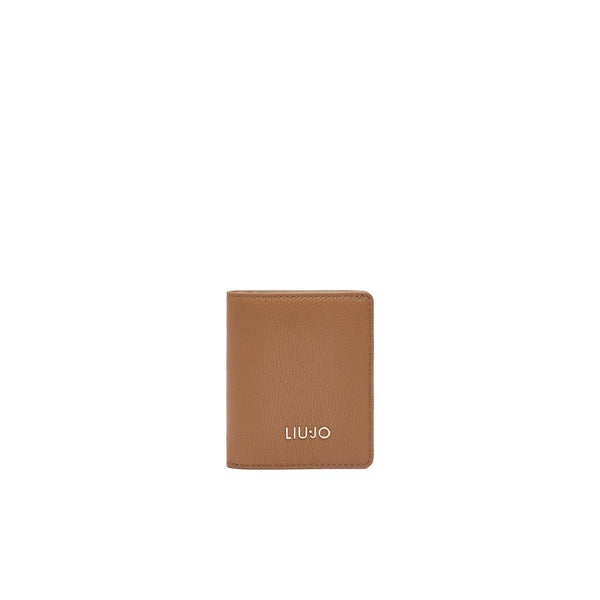 Portacarte Donna con bottone Marrone chiaro