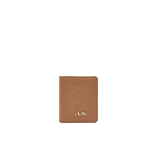 Portacarte Donna con bottone Marrone chiaro
