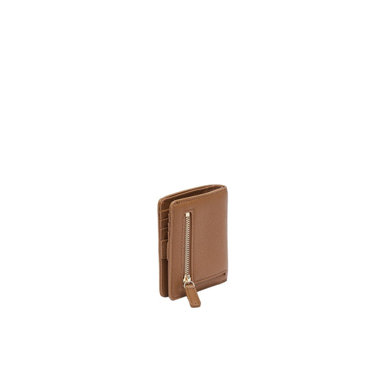 Portacarte Donna con bottone Marrone chiaro retro