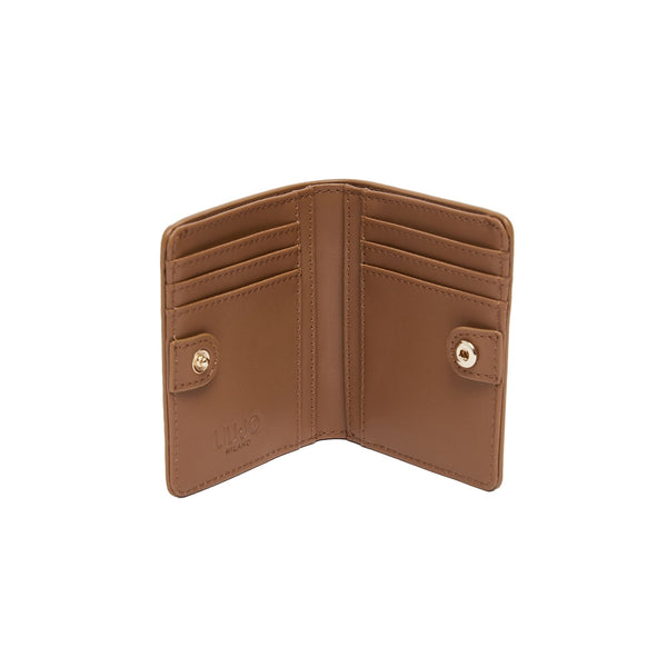Portacarte Donna con bottone Marrone chiaro interno