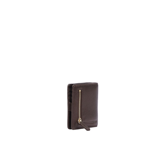 Portacarte Donna con bottone Marrone scuro retro