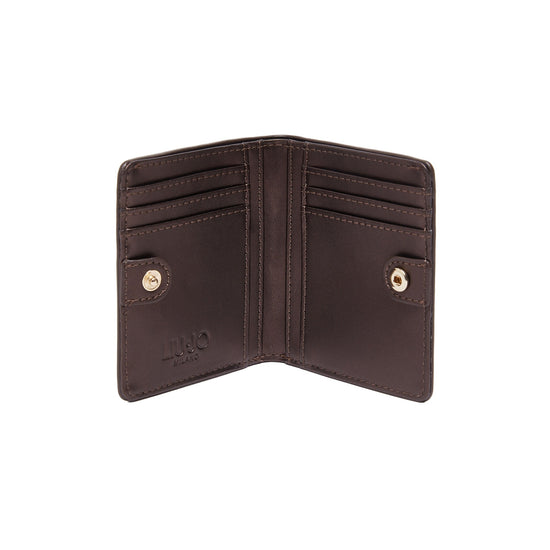 Portacarte Donna con bottone Marrone scuro interno