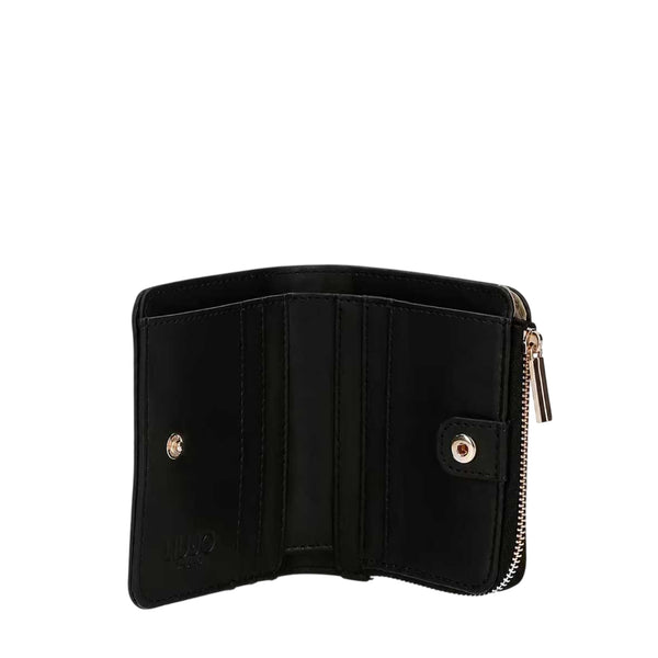 Portafoglio Donna con zip e bottone Nero interno