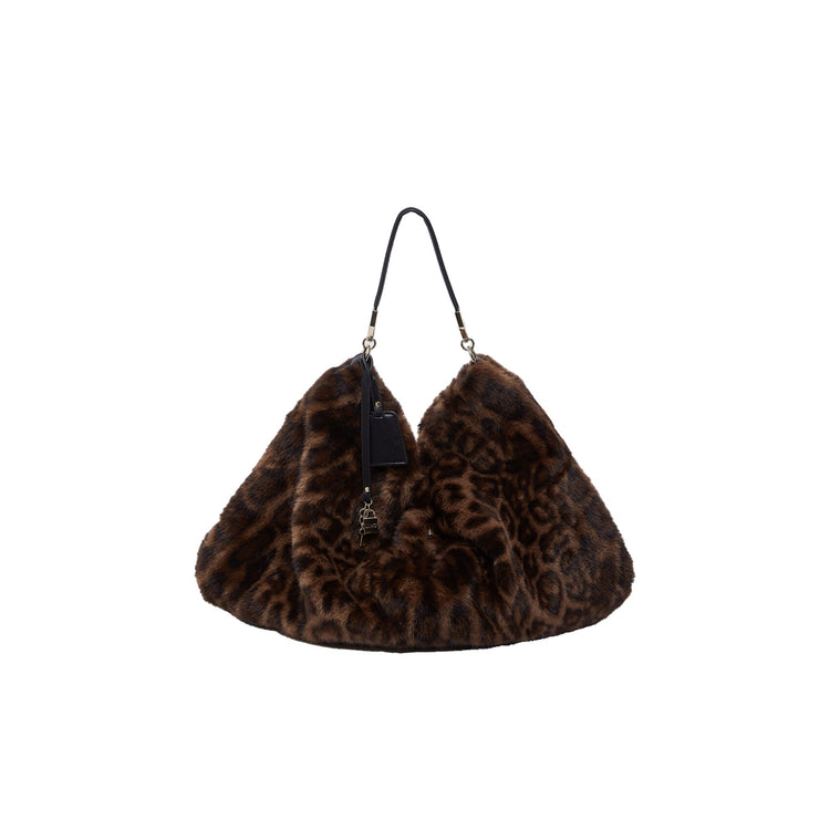 Borsa grande Donna in pelliccia sintetica animalier