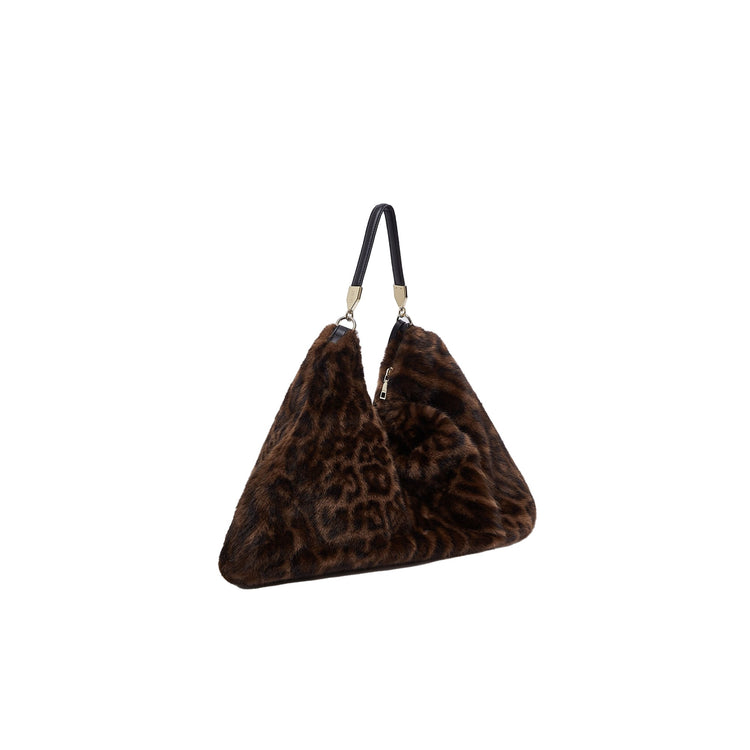 Borsa grande Donna in pelliccia sintetica animalier