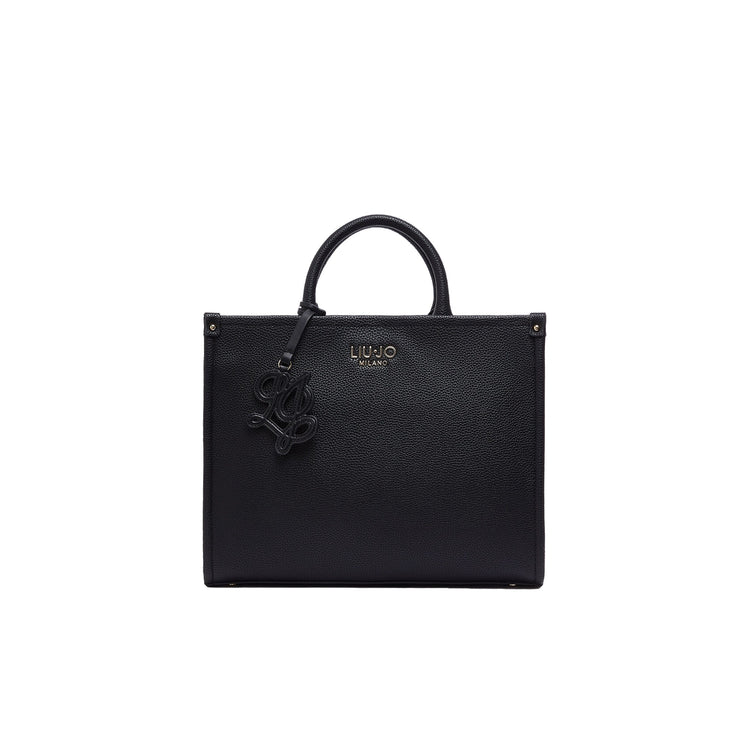 Borsa a mano media Donna con charm Nero