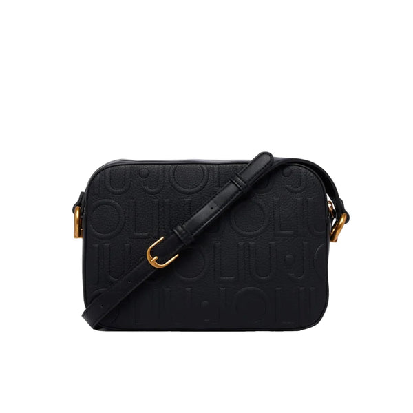 Borsa Donna stampa logo debossed Nero retro