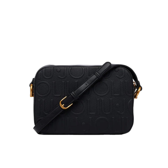 Borsa Donna stampa logo debossed Nero retro
