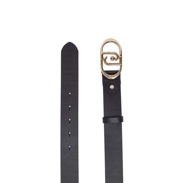 Cintura Donna in pelle nero/oro