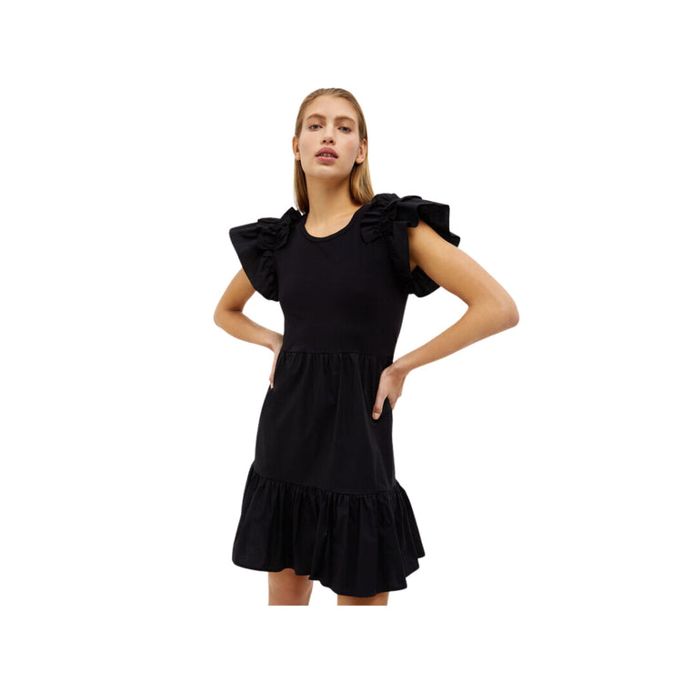 Women's dress with flounces and ruffles