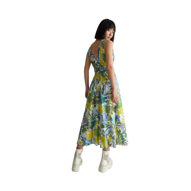 Robe longue femme à motif fleuri