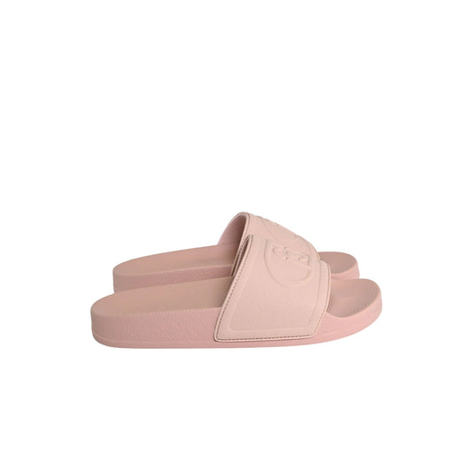 Ciabatte Donna con maxi logo tinta unita rosa