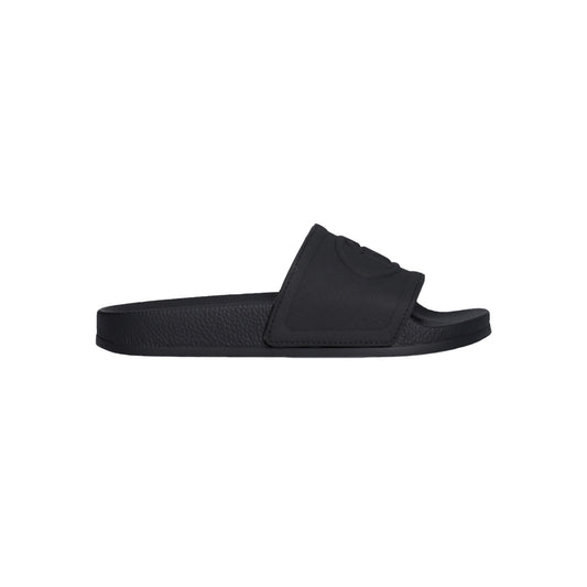 Ciabatte Donna con maxi logo tinta unita nera