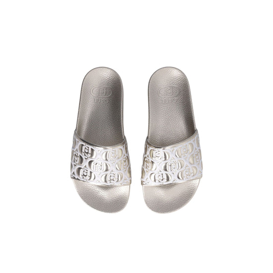 Ciabatte platform da donna con effetto laminato