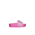 Ciabatte platform da donna con effetto laminato fucsia