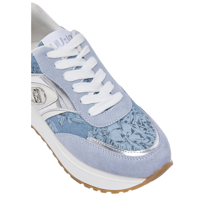 Sneakers platform Donna in denim stampato dettaglio punta