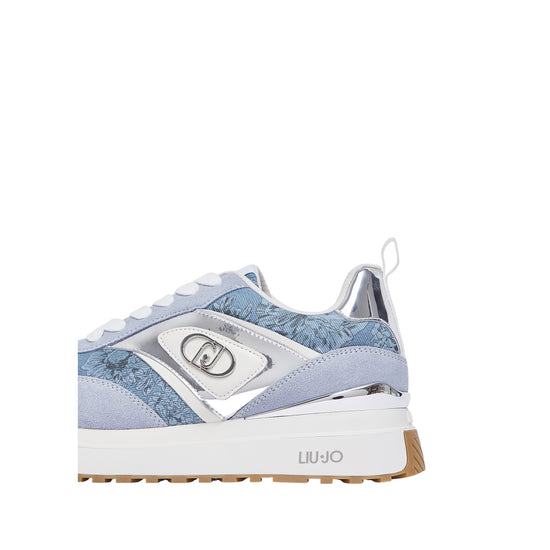 Sneakers platform Donna in denim stampato dettaglio