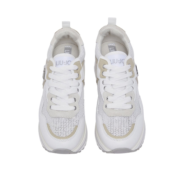 Sneakers platform Donna in mesh con paillettes