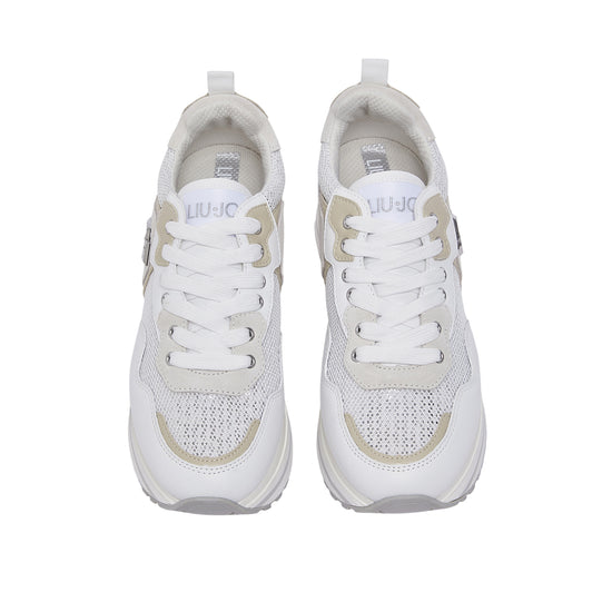 Sneakers platform Donna in mesh con paillettes