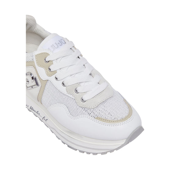 Sneakers platform Donna in mesh con paillettes