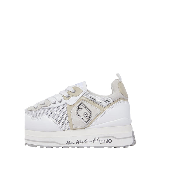 Sneakers platform Donna in mesh con paillettes