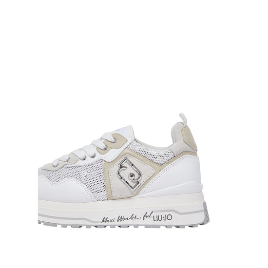 Sneakers platform Donna in mesh con paillettes