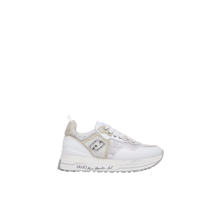 Sneakers platform Donna in mesh con paillettes